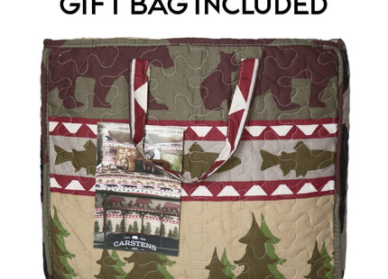 Carstens, Inc. Bear Stripe Rustic Cabin 3-Piece Quilt Set, King