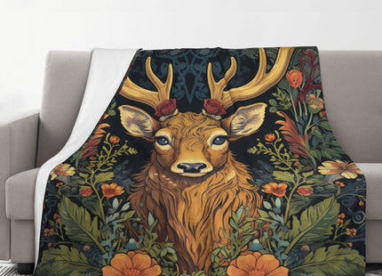 Deer Throw Blanket Soft Plush Fleece Blankets Warm Cozy Lightweight Fuzzy Blanket for Bed Sofa Couch Home Decor 80"X60"