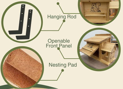MrHN Squirrel House - Squirrel Houses for Outside Nesting