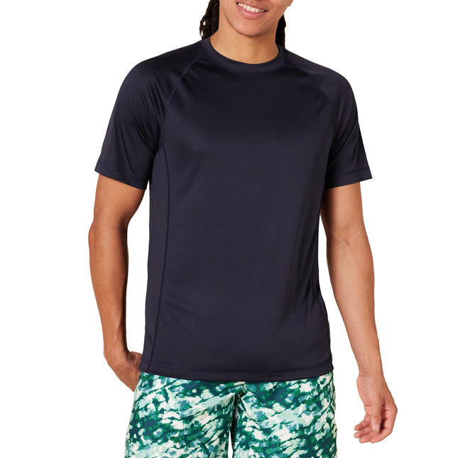 Amazon Essentials Men's Slim-Fit Short-Sleeve Quick-Dry UPF 50 Swim Tee, Breathable Stretchable Fabric, Raglan Seams, Dark Navy, XX-Large