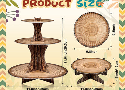 Sawysine 7 Pcs Woodland Cupcake Stand Set Woodland Baby Shower, Circle