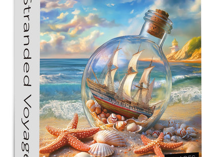 Beach Puzzles for Adults 1000 Pieces, Seashells Jar Sailboat Art Jigsaw Puzzles, Summer Ocean Starfish Puzzle as Home Wall Art