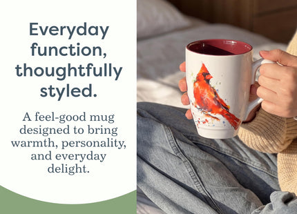 DEMDACO Watercolor Red and White Cardinal Mug by Dean Crouser