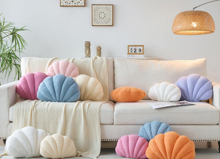 Mepherl Lavender Seashell Throw Pillows,13 Inch Shell Shaped Pillows Decorative Throw Pillow,Soft Seashell Plush Pillow Cushion for Bed Couch Living Room Home Decor