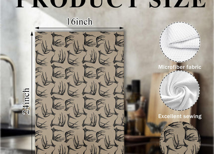 DOFQZ Antler Kitchen Towels, Deer Hunting Gifts, 16x24 Inch