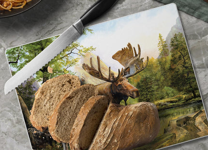 CounterArt Tranquil Moose 3mm Tempered Glass Cutting Board 10" x 8"