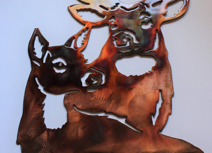 Deer Pair Metal Wall Art