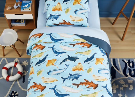 Twin Bedding Sets for Boys - 5 Pieces Ocean Bedding Twin Comforter Set