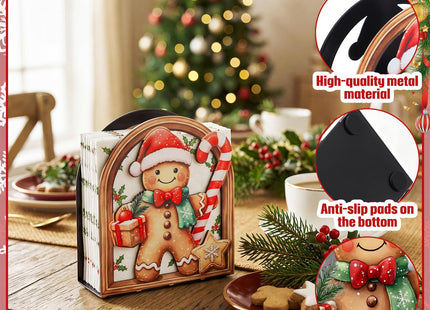 Cinnvoice Christmas Paper Towel Holder Gingerbread Man Napkin Holder