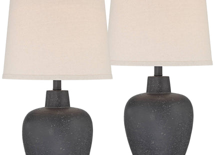 Romeo 23 1/2" High Table Lamps Set of 2 Stone Gray Jar Coastal Modern