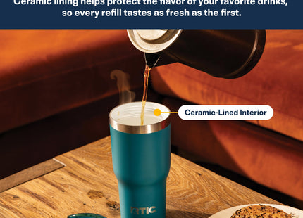 RTIC 20oz Essential Tumbler with Lid, Ceramic Lined, Pine Tree