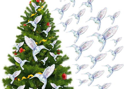 Amyhill 30 Pcs Iridescent Hummingbird Ornaments, Rainbow