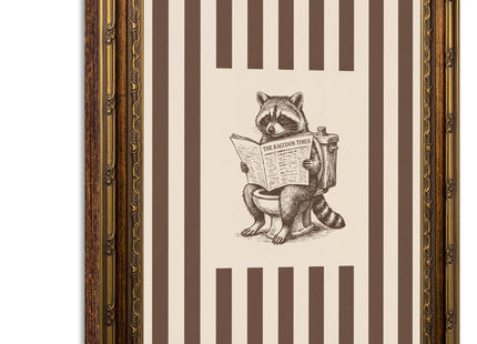 Camgariydan Raccoon Bathroom Framed Wall Art Funny Raccoon Wall Decor 9×11