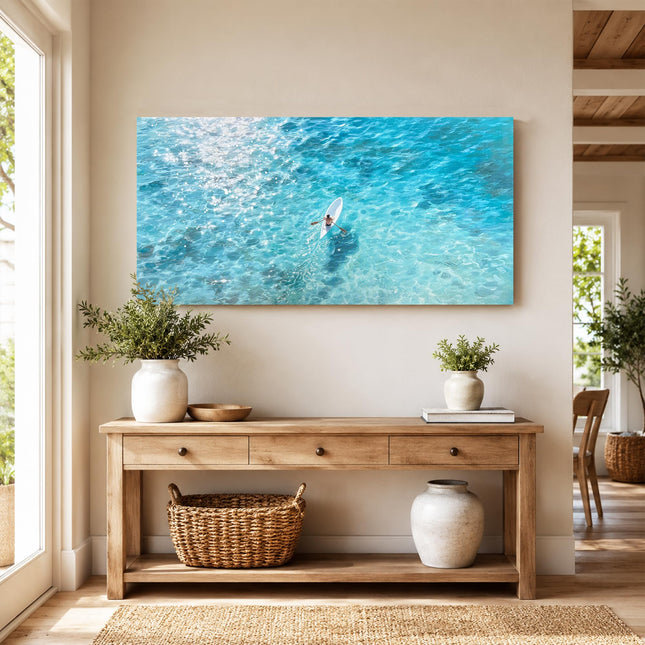 Anolyfi Coastal Ocean Canvas Wall Art for Living Room Wall Decor 40"x20"