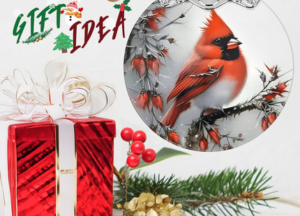 Christmas Ornaments - Stained Glass Cardinal Decor - Tree Ornament - Cardinal Gifts