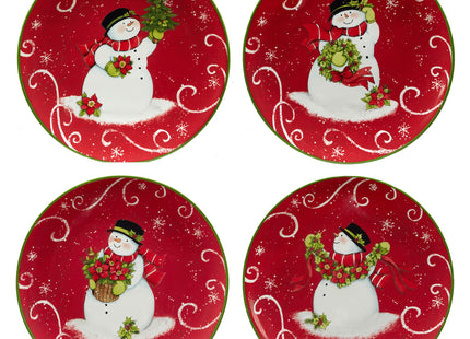 Certified International Holiday Magic Snowman 9" Dessert/Salad Plates, Set of 4