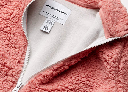 Amazon Essentials Toddler Girls' Sherpa Fleece Full-Zip Jacket, Fleece Lined, Mauve, 3T