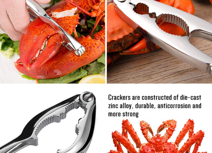 Hiware 20-piece Seafood Tools Set includes 6 Crab Crackers, 6 Lobster Shellers, 6 Crab Leg Forks/Picks and 2 Seafood Scissors & Storage Bag - Nut Cracker Set
