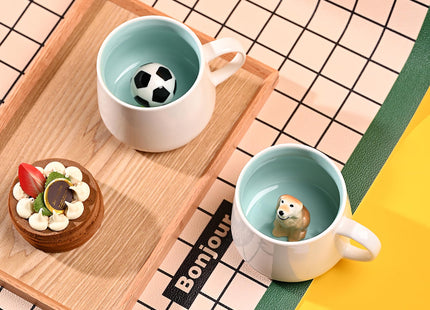 Ewaymado Owl Ceramic Mug,Hidden 3D Animal Inside Cup(Coffee Owl)
