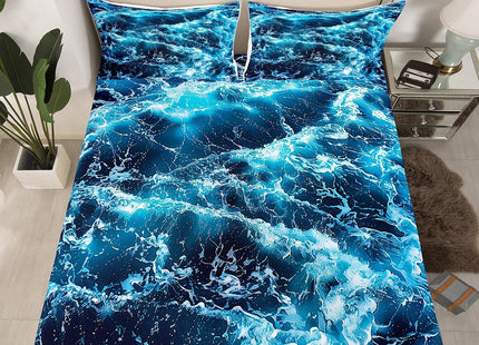 Erosebridal Blue Waves Sheet Set Ocean Sea Fitted Sheet Twin Size