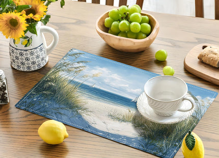Beach Placemats Set of 6, Coastal Sailboat Place Mats Table Mats for Kitchen Dining Room Restaurant 18"x12"
