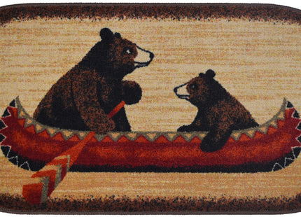 Cozy Cabin CC10449 Bear Canoe Rug 20"x44" Brown