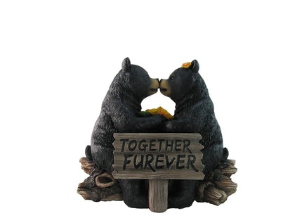 DWK "Honey Love Black Bear Couple Kissing with a Cute Sign Figurine | Love Decorations for Your Home Office and Home Decorations for Living Room | Bookshelf Decor and Home Decor Accent - 6"