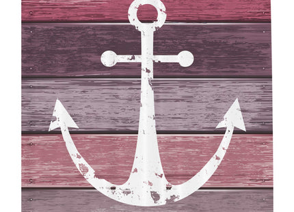 Ambesonne Anchor Shower Curtain, Timeworn Marine Theme on Weathered Wooden Planks in Rustic Pinkish Tones, Cloth Fabric Bathroom Decor Set with Hooks, 69" W x 75" L, Rose