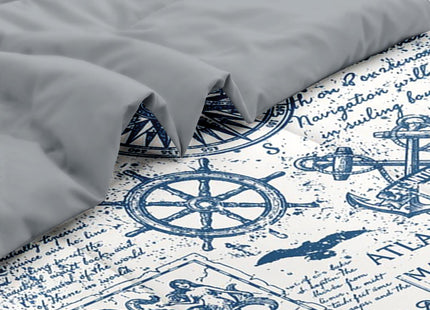 Pamnest Twin Comforter Set with Sheets, 5 Pieces Nautical Anchor Bedding