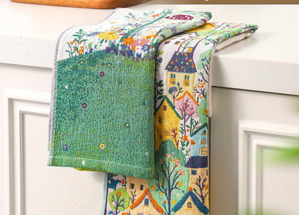 STASOPTK Cotton Mushroom Boho Floral Flour Sack Towels, Set of 2