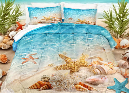 4-Piece Christmas Comforter Set Queen Size Rustic Lodge Bedding Set Snow Man Reindeer Christmas Tree Pattern Happy New Year Winter Holiday Quilt Xmas Bedroom Comforter with 1 Cushion Cover