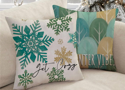 Fjfz Hello Winter Vibes Pine Tree Decorative Throw Pillow Covers