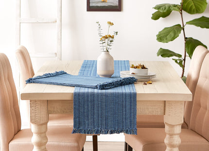 DII Variegated Tabletop Collection, Table Runner, 13x72, Nautical Blue