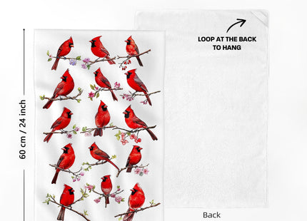 Pintukee Red Cardinal Kitchen Towels Set of 2 Christmas Dish Towels Absorbent Tea Hand Towel for Baking Cooking, Cardinal Lovers Gifts for Women, Winter Kitchen Christmas Decor