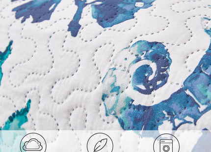 3 Piece Ocean Daybed Cover Set Twin Size Daybed Bedding Sets Beach Theme Daybed Cover Seahorse Starfish Shell Printed Bedspread Coverlet for Twin Bed with 2 Standard Shams,39"x75"
