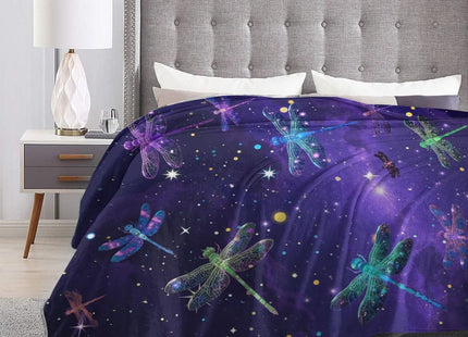 Dragonfly Throw Blanket - Soft Plush Fleece Bedding Blankets- Cozy Dragonfly Stuff Gifts for Women Girls Kids Adults 40"X50"