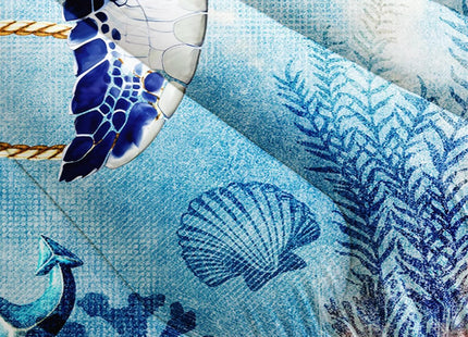 Nttopship Sea Turtle Comforter Bedding Set with 2 Pillowcase Full Size Ocean Comforter Set for Kids Boys Girls Bedroom Decor
