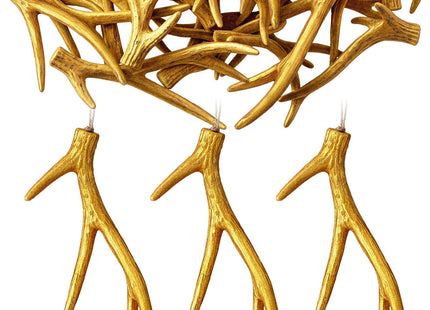 Sumind 20 Pcs Deer Antler Ornaments 4 Tines Faux Deer Christmas Decor