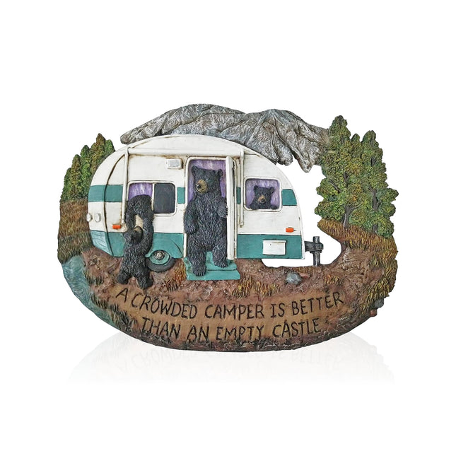 Pine Ridge Bear Decor Family Wall Plaque - Black Bear Wall Decorations Home Gifts for Family - Camper Welcome Home Sign Wall Art Plaque Black Bear Decor, 11.75"x8.75"
