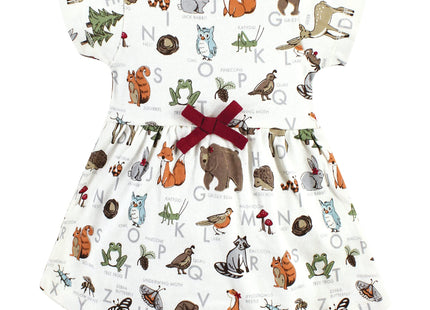 Touched by Nature baby girls Touched Nature Organic Cotton and Cardigan, Woodland Alphabet, 0-3 Months Casual Dress, Woodland Alphabet, 3 Months US