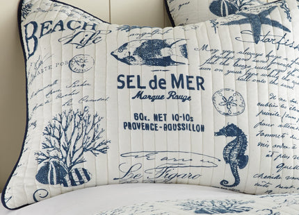 Levtex Home Beach Life King Cotton Quilt Set Navy Coastal