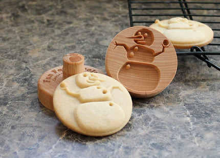 Fun Food Tools, Wood Cookie Stamp, 2.5 Inch (Snowman CS-015)