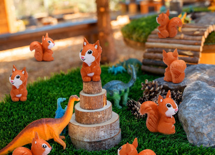 Suzile 50 Pcs Mini Squirrel Figures Tiny Resin Squirrel Statue, Lively