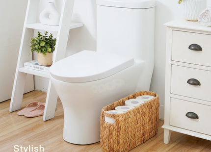 84ECO Toilet Paper Storage Basket, Toilet Paper Holder with Storage for Up to 8 Rolls, Coastal Bathroom Decor, Rattan Bathroom Accessories