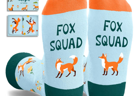 HAPPYPOP Fox Gifts for Women Men - Crazy Animal Fox Squad Crew Socks
