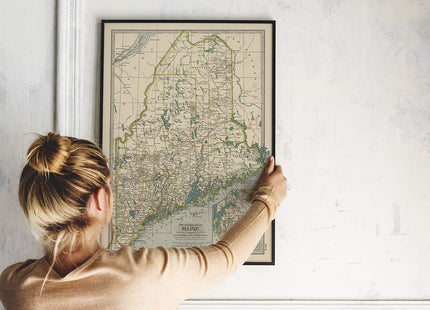 Maine - State Map, 1897 | Historical Map Print - 24in x 18in