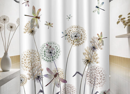 Tonmue Brown Shower Curtain, 72x72 in, Dragonfly