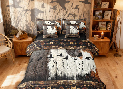Erosebridal Western Bed in a Bag King Size Comforter Set 7 Pieces | Rustic Farmhouse Bedding Sets Cowhide Print Mallard Duck Comforter and Sheet Set, Farm Animals Country Cabin Bed Sets