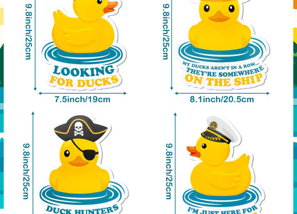 JAPBOR Cruise Door Decorations Magnetic - 4PCS Duck Magnets, Ducks Themed Cruise Ship Car Cabin Refrigerator Magnet Decal, Funny Summer Magnetic Fridge Stickers for Home Kitchen Cabinet Decor