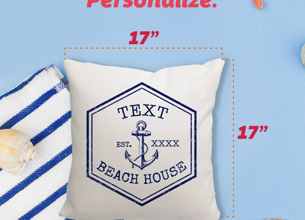 Pattern Pop Personalized Nautical Family Beach House Throw Pillow